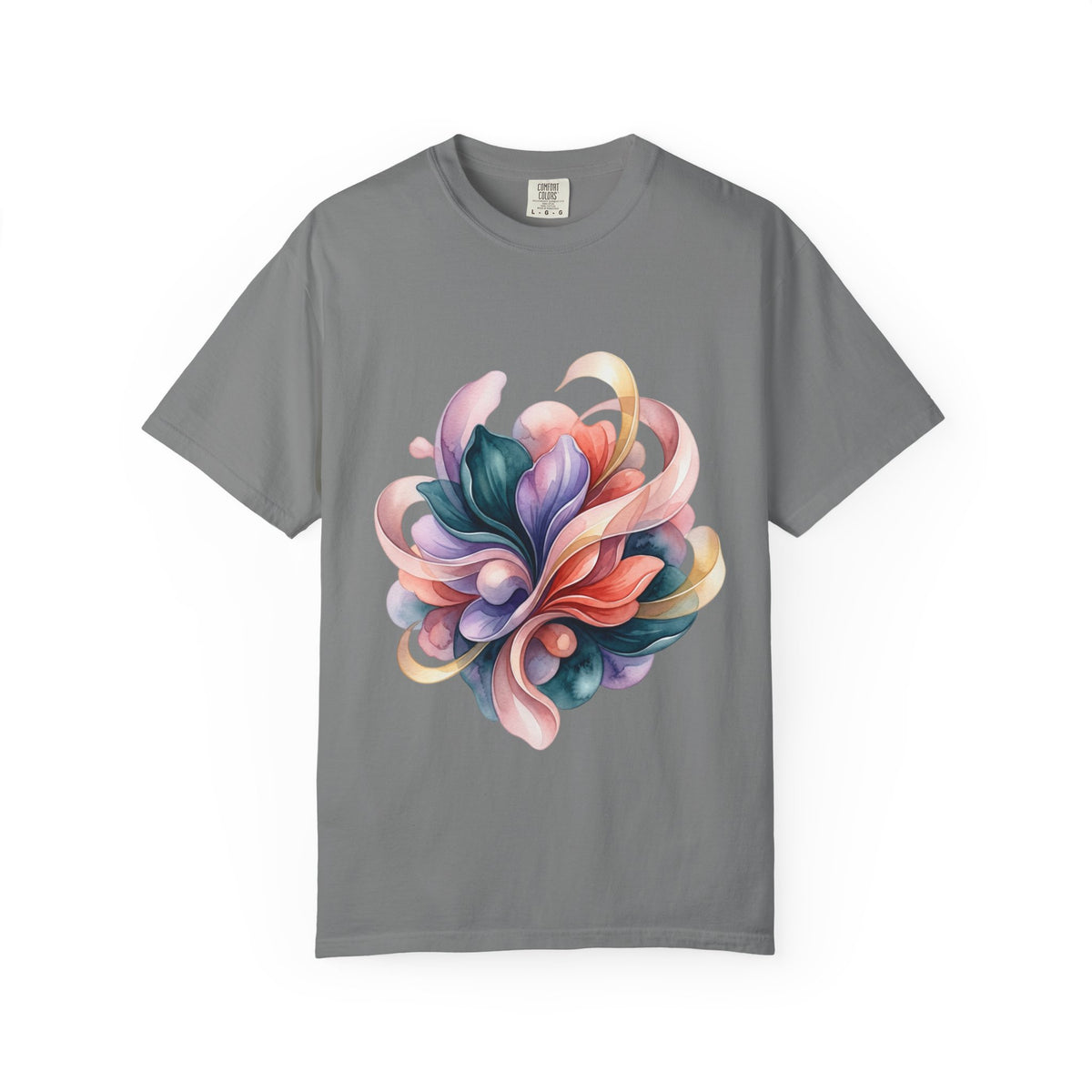 T-Shirt — Colorful Abstract Floral Swirl Graphic Tee