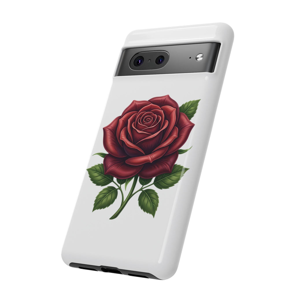 Rose Phone Case — Vintage Red Rose Floral Protective Cover