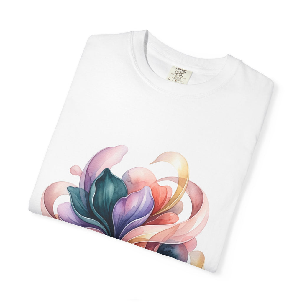 T-Shirt — Colorful Abstract Floral Swirl Graphic Tee