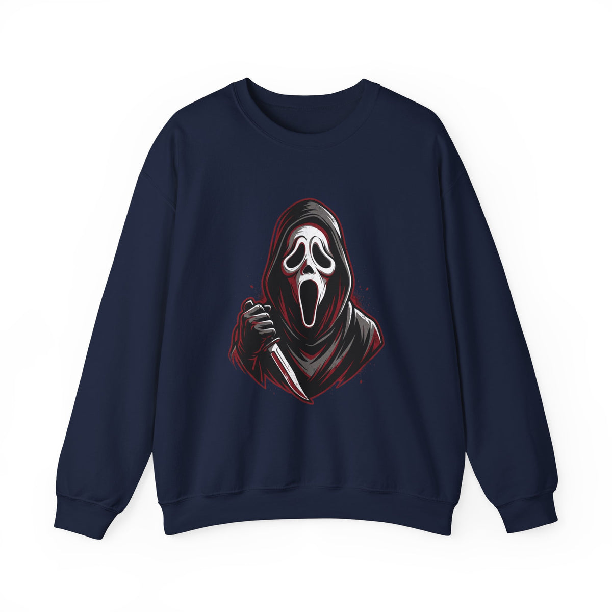 Scream Mask Crewneck Sweatshirt – Horror Ghostface Graphic