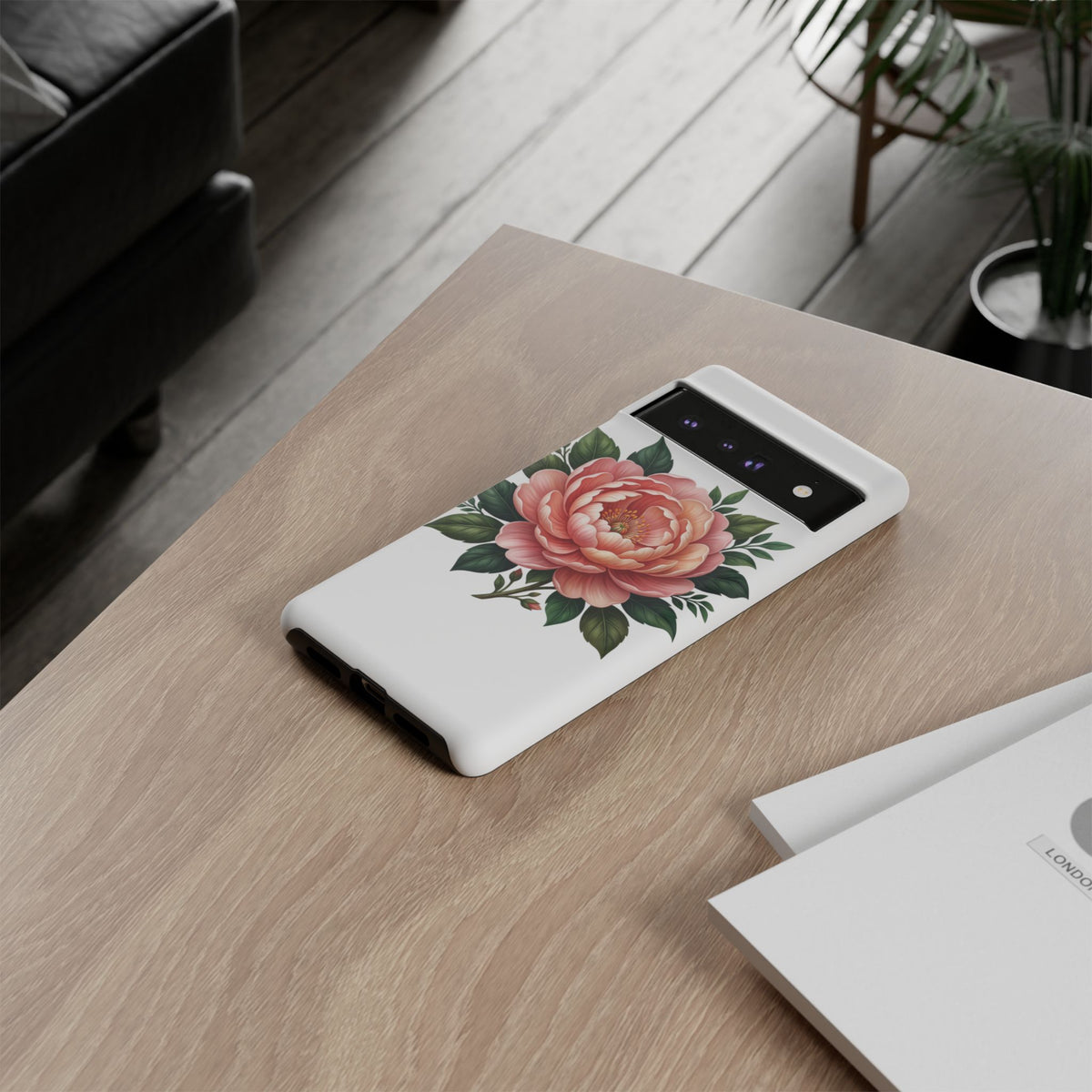 Floral Peony Tough Phone Case — Protective Botanical iPhone Cover