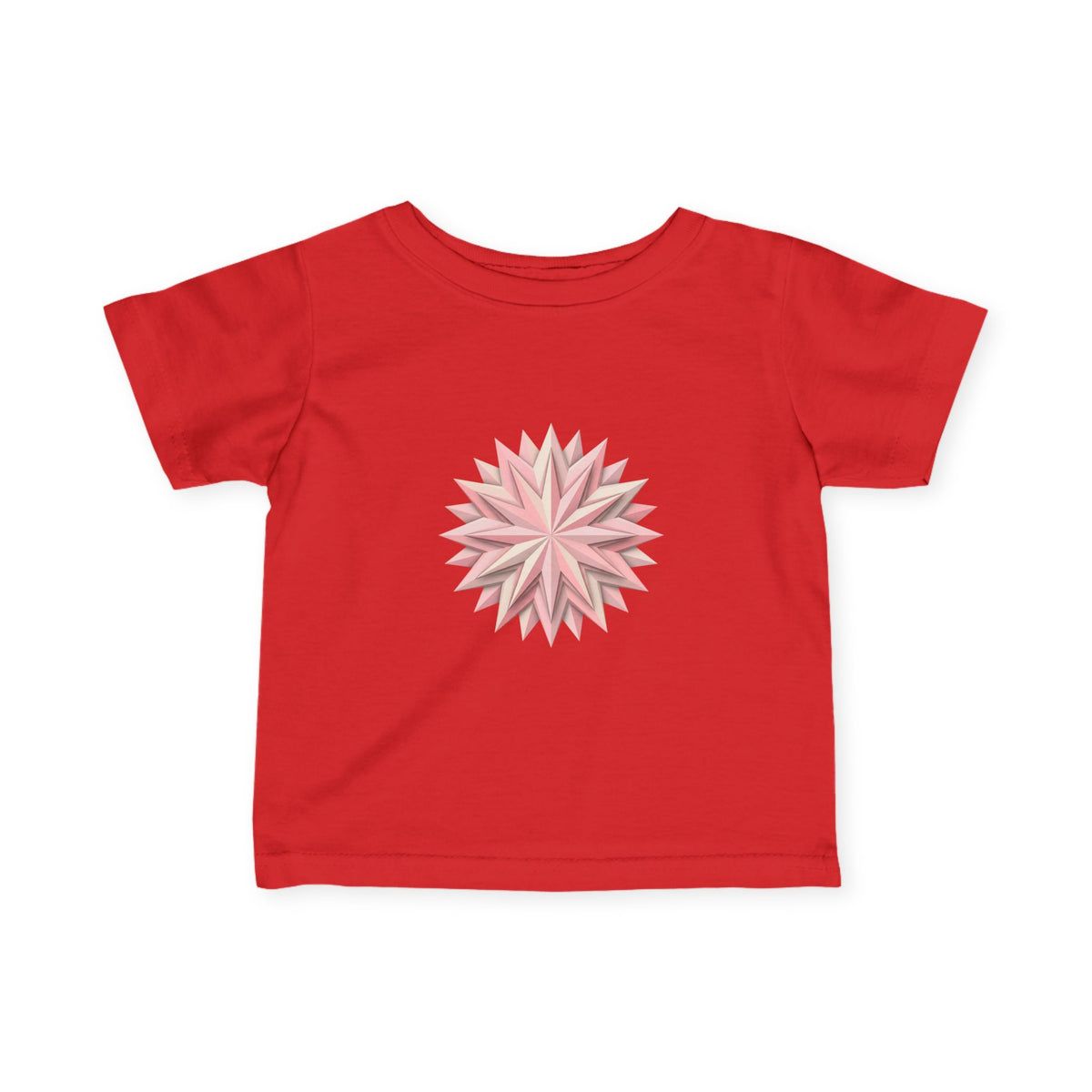 Infant Tee with Pink Starburst Floral Mandala — Baby Shower Gift