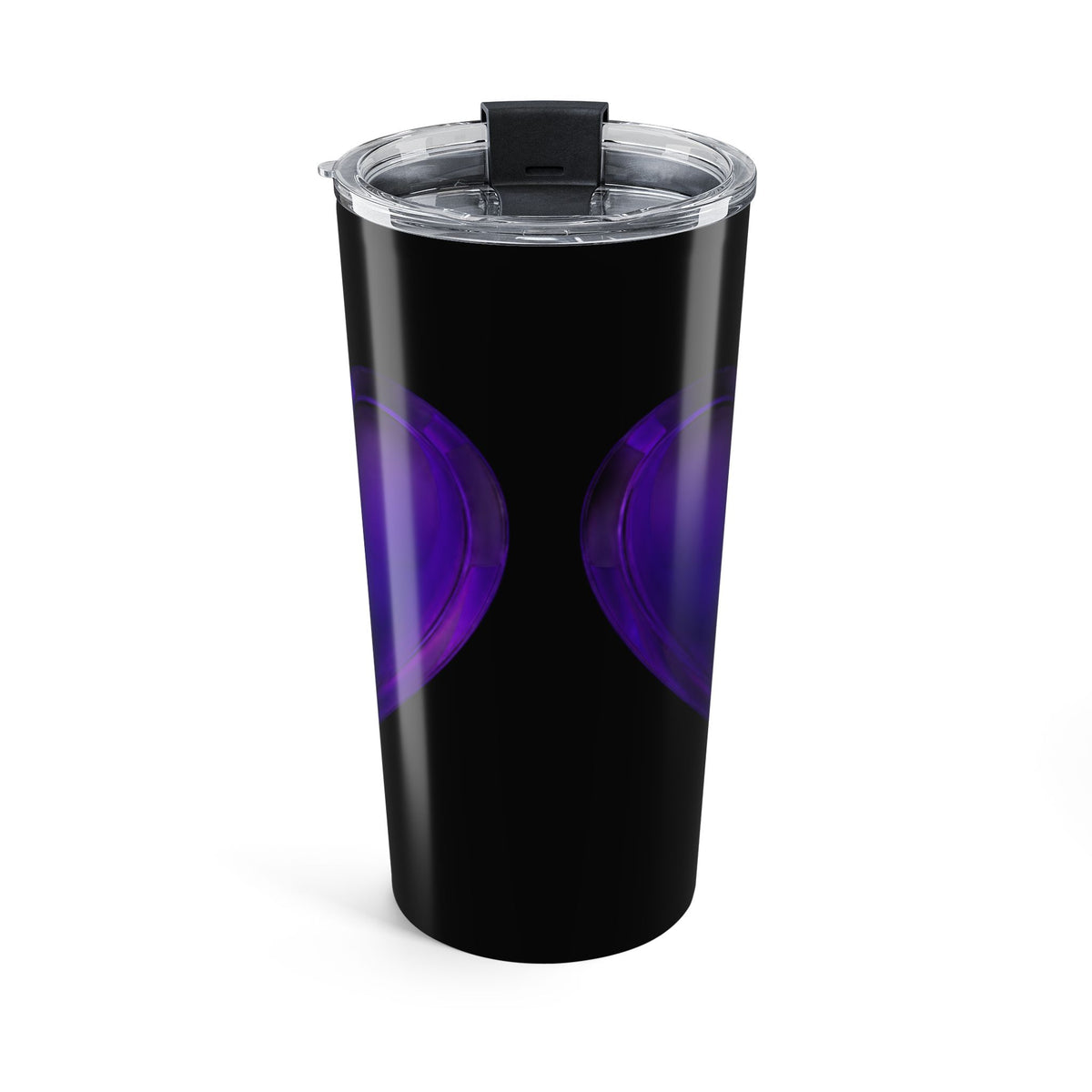 20oz Tumbler — Purple Galaxy Heart Stainless Steel Travel Cup- Black