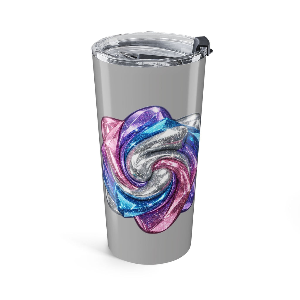 3D Glitter Design Light Grey Insulated Tumbler 20oz