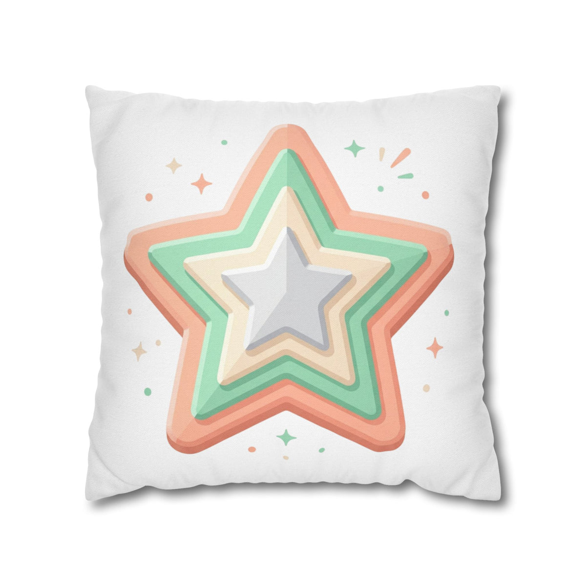 Star Shape Spun Polyester Square Pillowcase