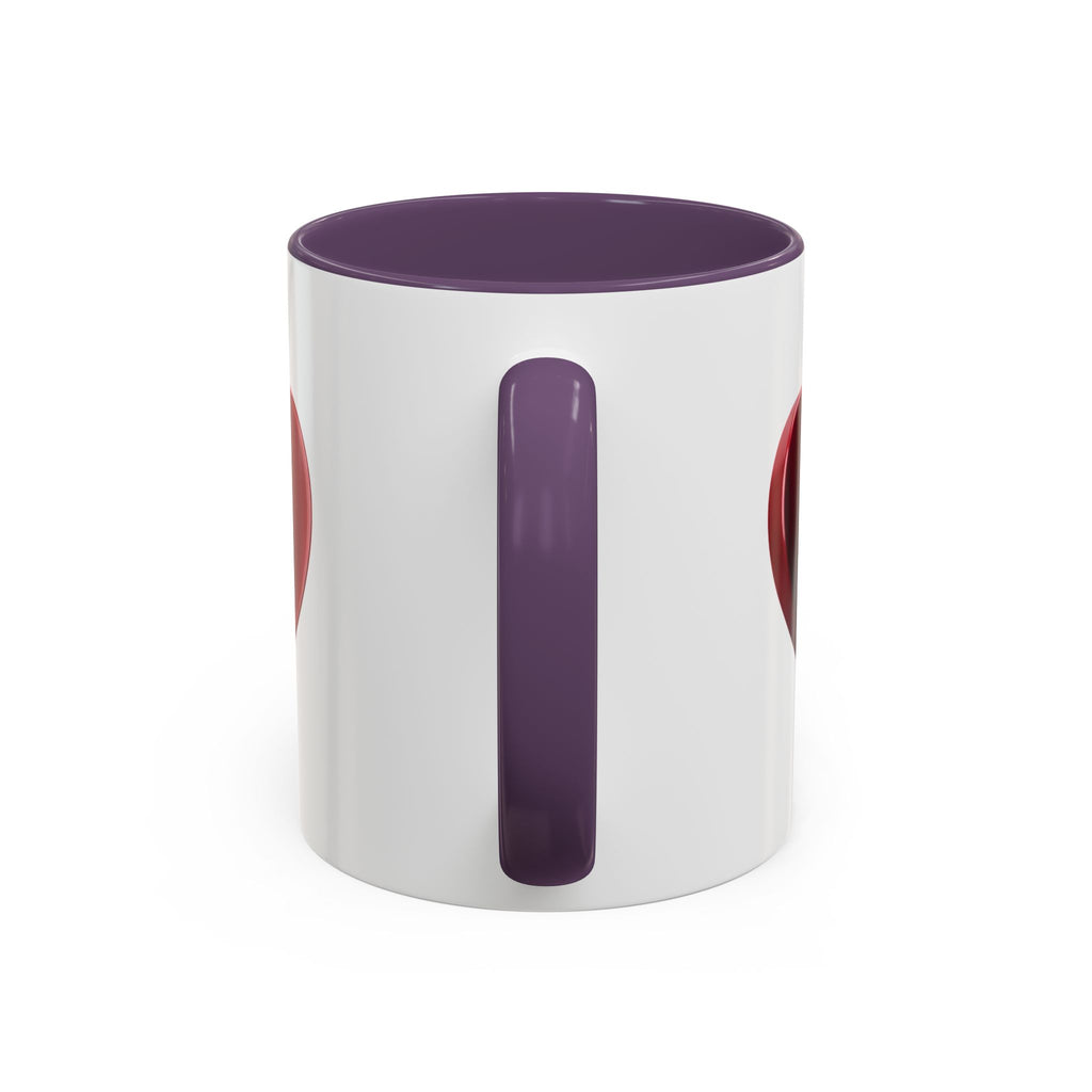 Heart Accent Coffee Mug – Red 3D Heart Design, Valentine’s Day Gift