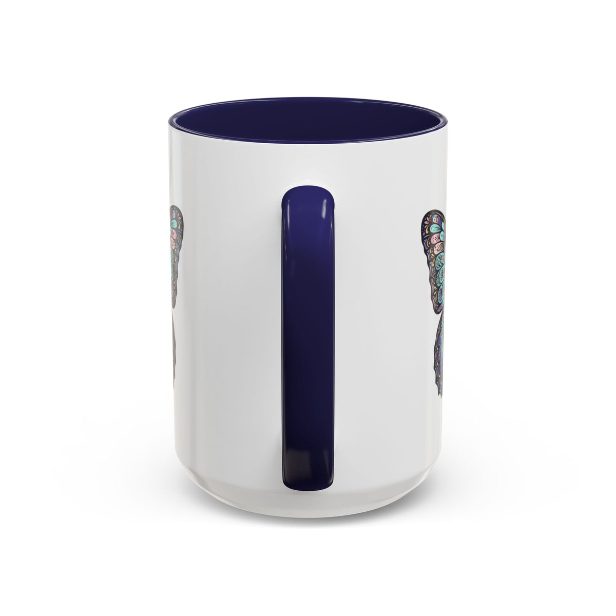 Butterfly Accent Coffee Mug — Teal Mandala Wing Design (11/15oz)