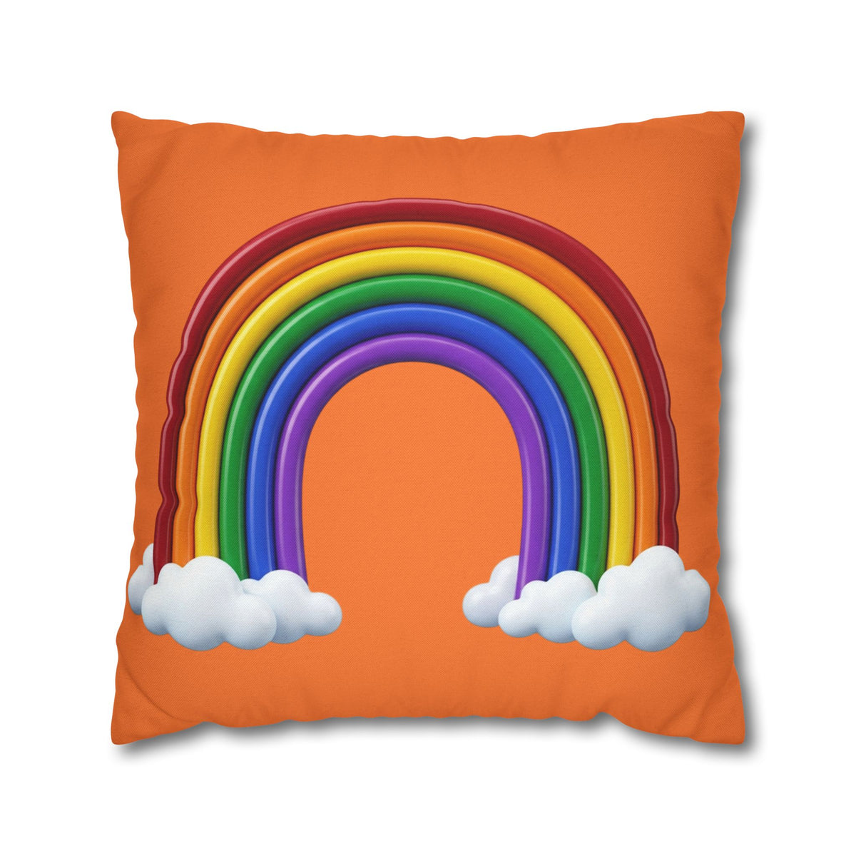 Rainbow Orange Spun Polyester Square Pillowcase
