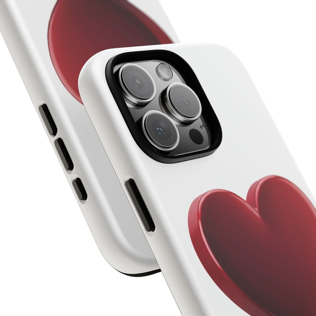 Heart Tough Phone Case - Red 3D Heart Protective Phone Case