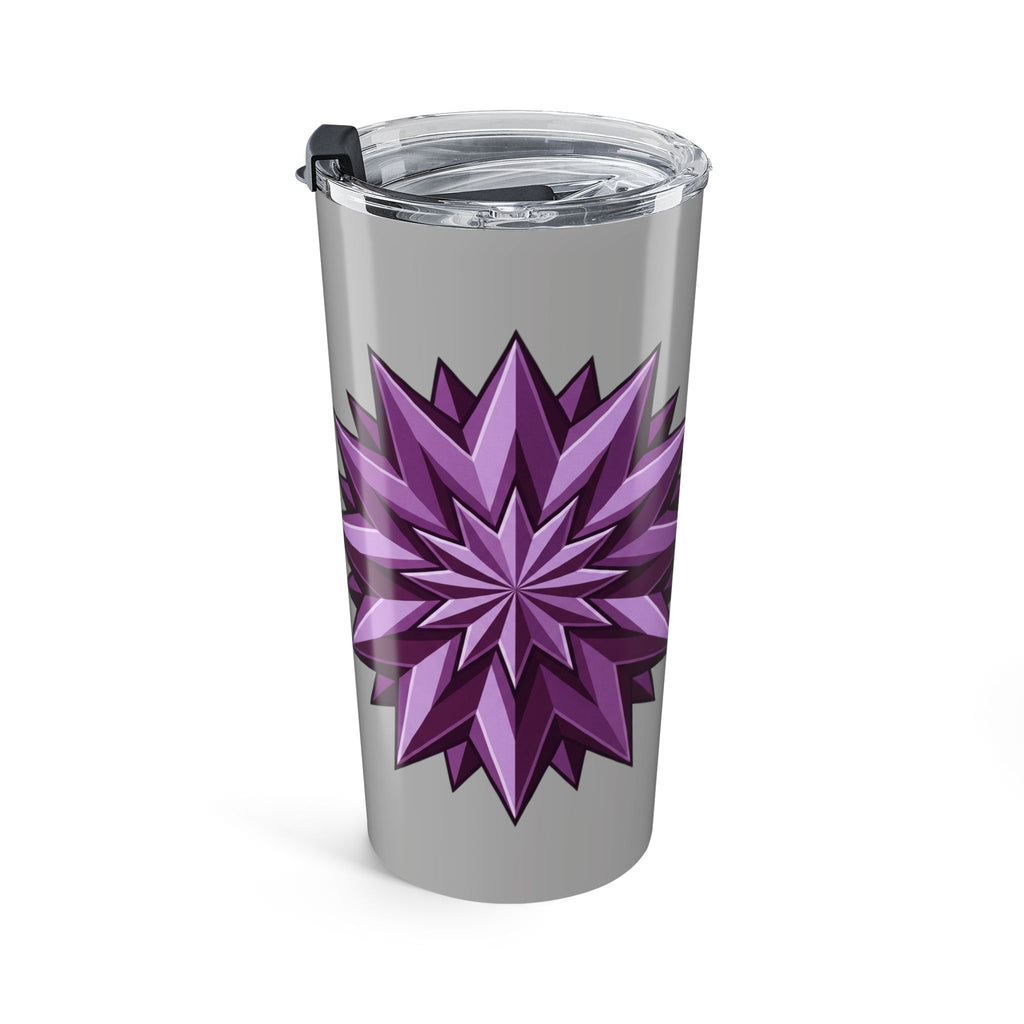 20oz Purple Geometric Star Tumbler — Insulated Travel Cup-Grey