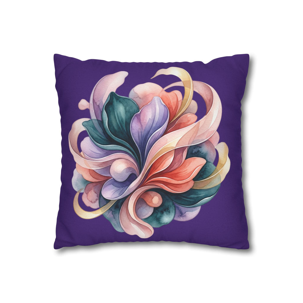 Floral Swirl Decorative Pillowcase — Abstract Blossom Accent for Living Room & Bedroom