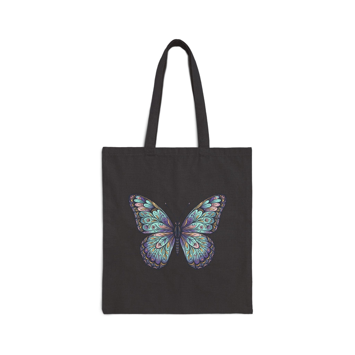 Butterfly Canvas Tote Bag — Vintage Teal Butterfly Eco Shopping Bag
