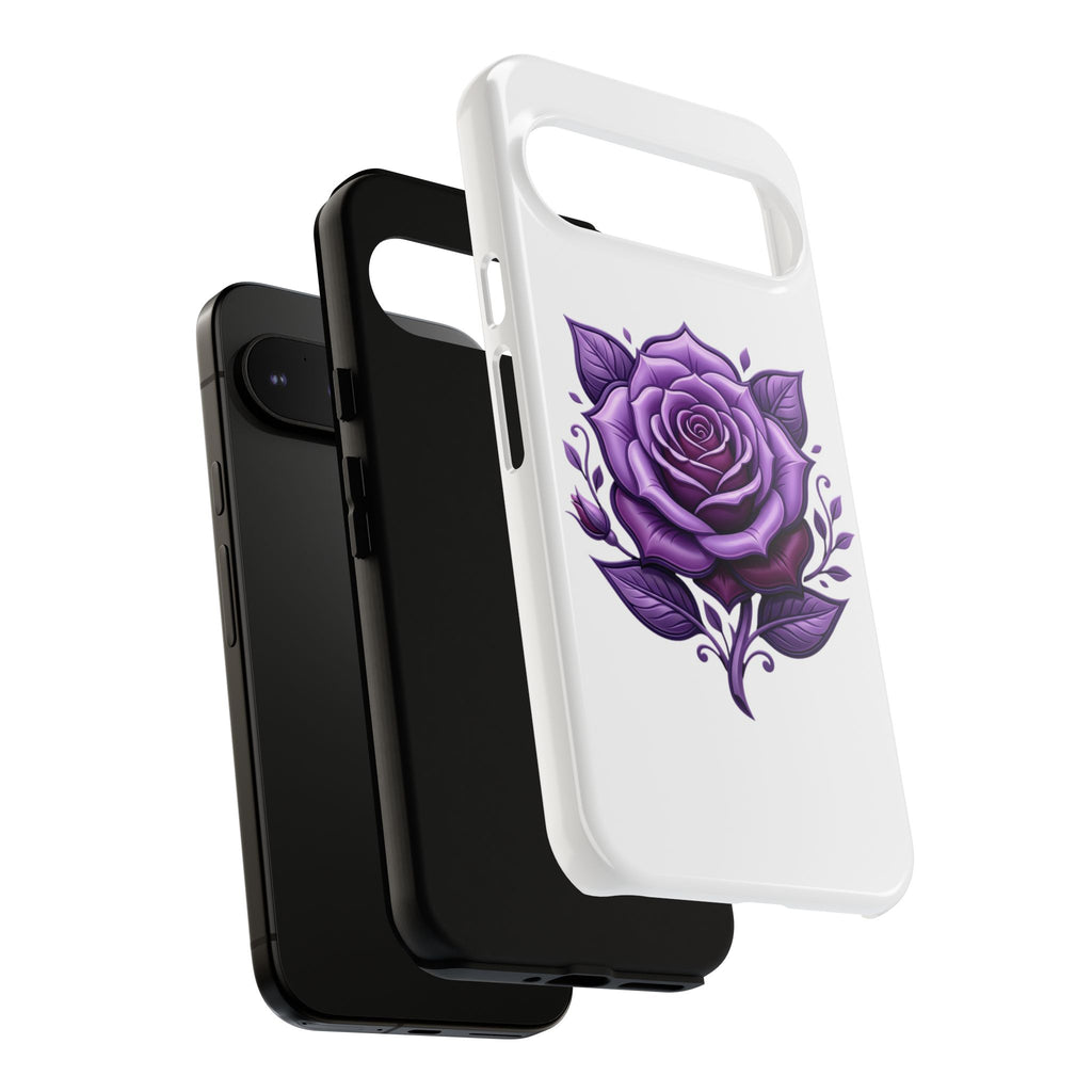Purple Rose Tough Phone Case — Floral Protective Phone Cover