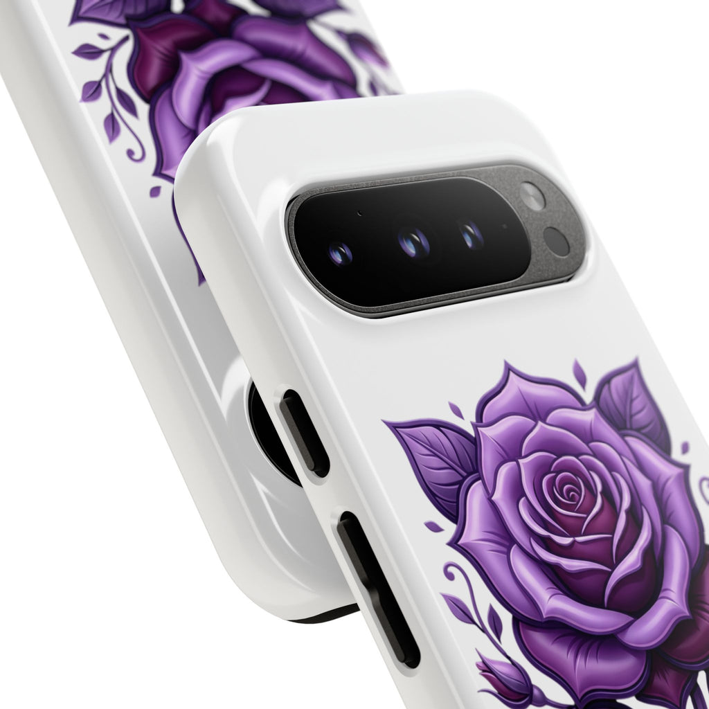 Purple Rose Tough Phone Case — Floral Protective Phone Cover