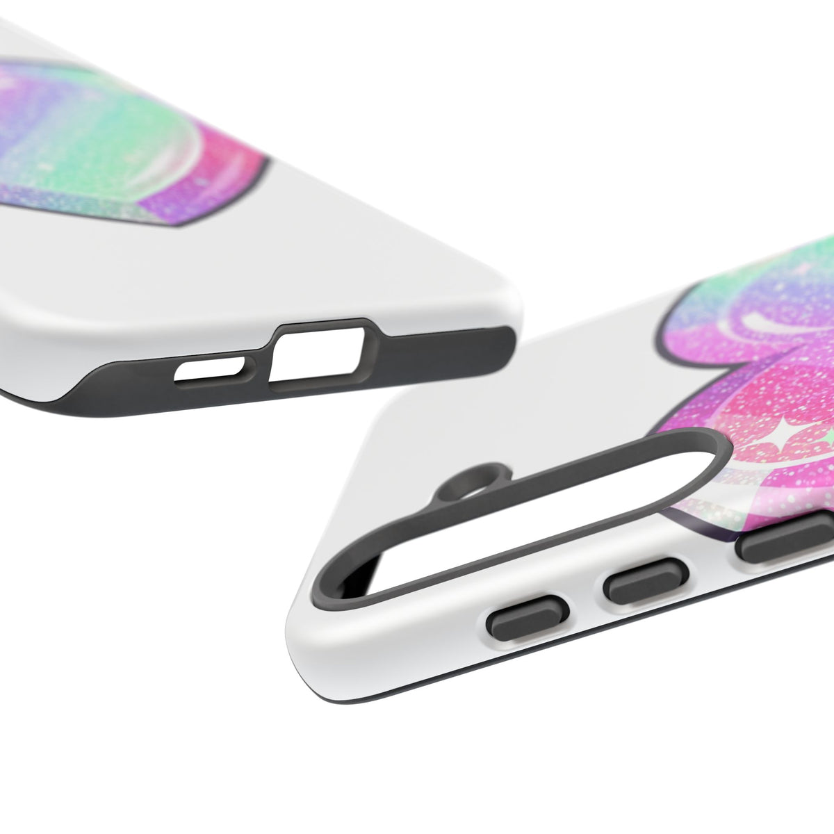 Pastel Glitter Heart Tough Phone Case — Cute Protective Phone Cover