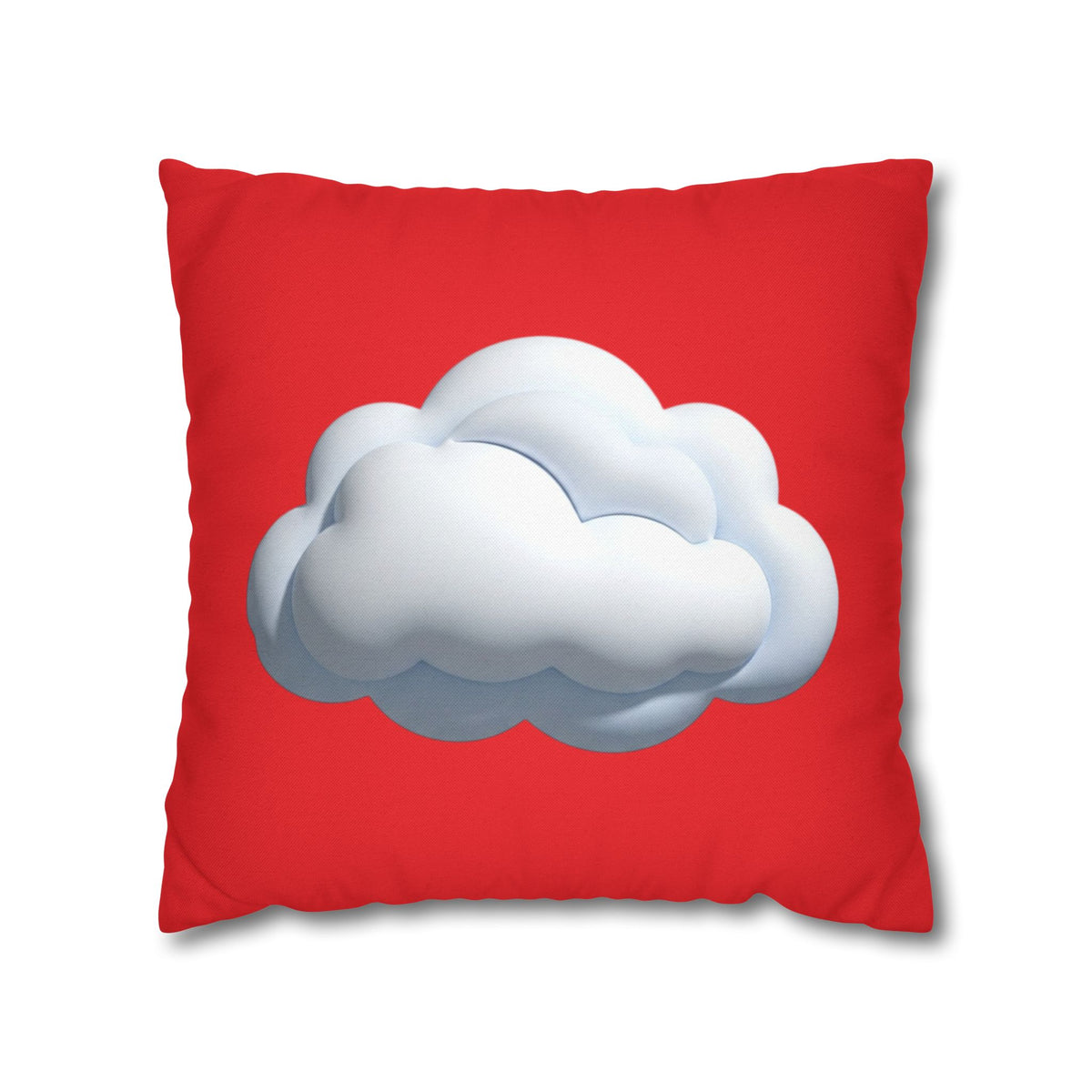 Cloud Graphic Red Pillowcase — Red Cute Cloud Decor