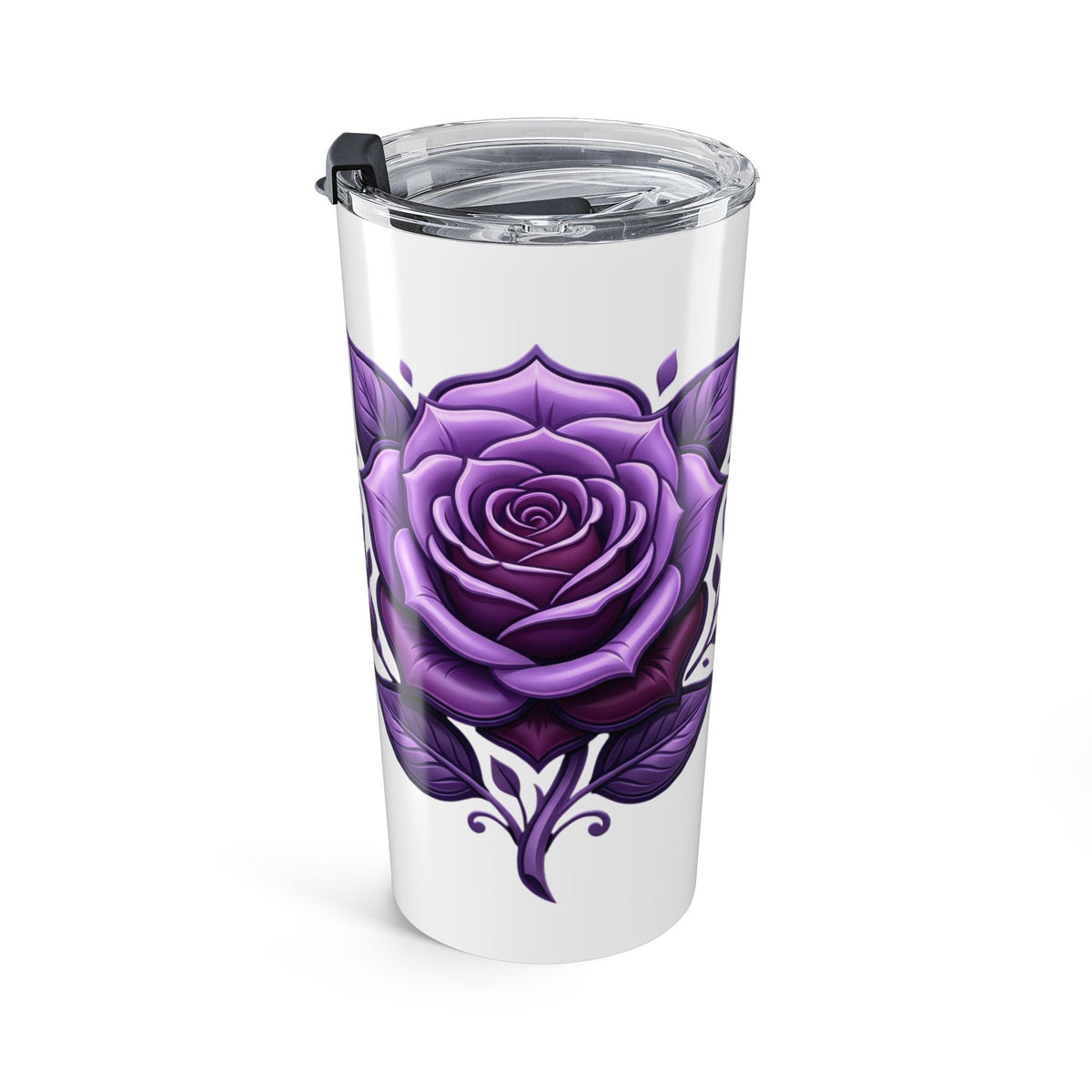 20oz Purple Rose Skull Tumbler – Gothic Floral Insulated Travel Cup