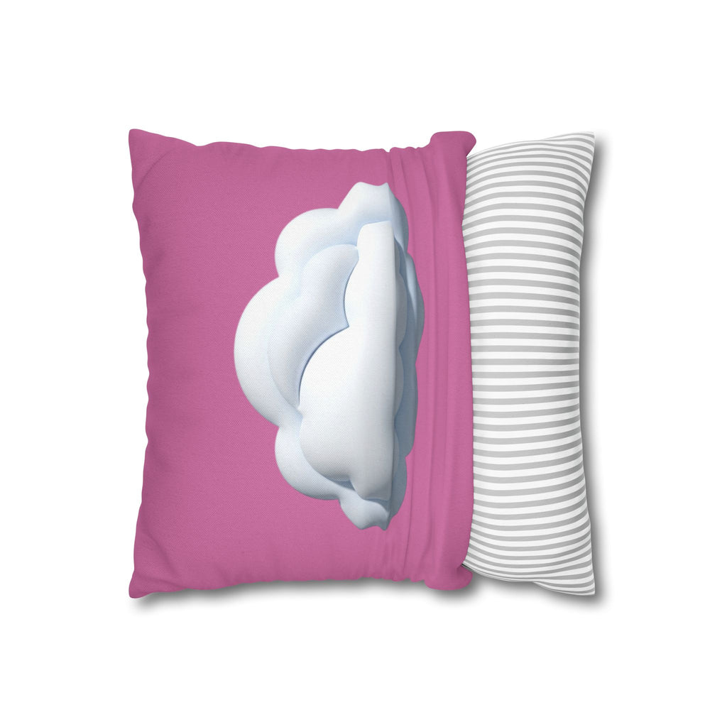 Cloud Graphic Pillowcase — Cute Pink Decorative Throw Pillow Cover