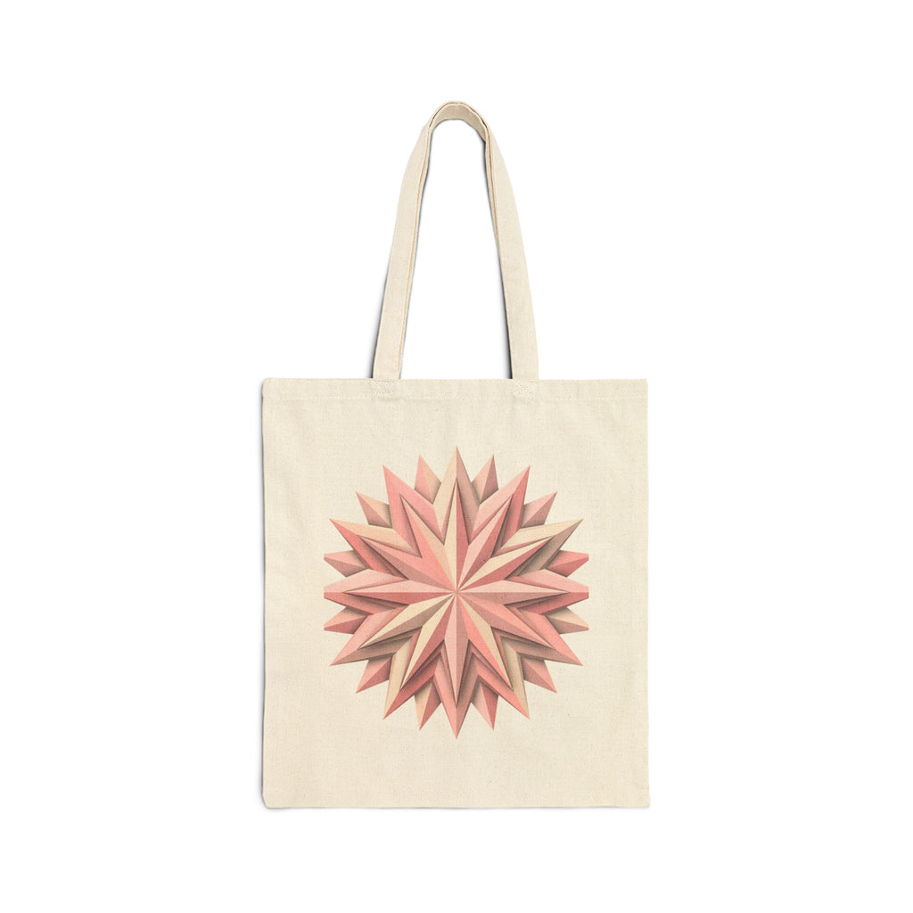 Floral Geometric Star Tote — Pink Paper Star Canvas Bag