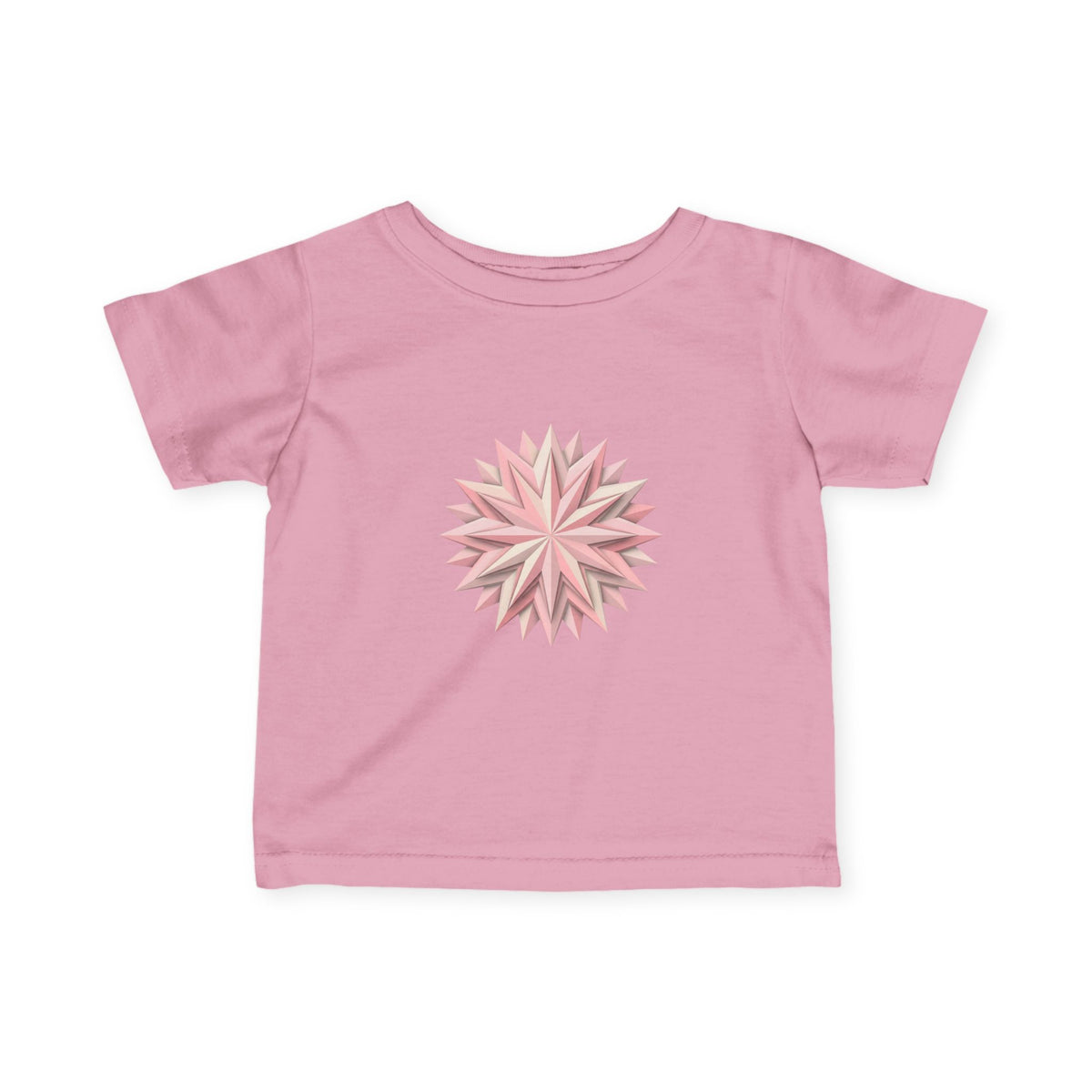 Infant Tee with Pink Starburst Floral Mandala — Baby Shower Gift
