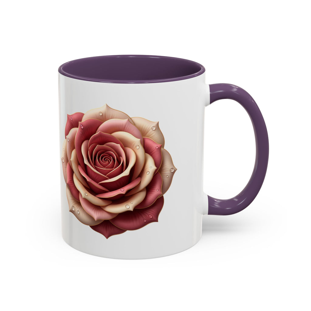 Rose Waterdrop Accent Coffee Mug — Floral 11/15oz