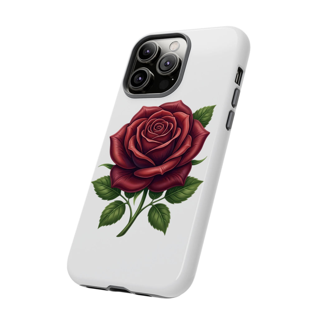 Rose Phone Case — Vintage Red Rose Floral Protective Cover