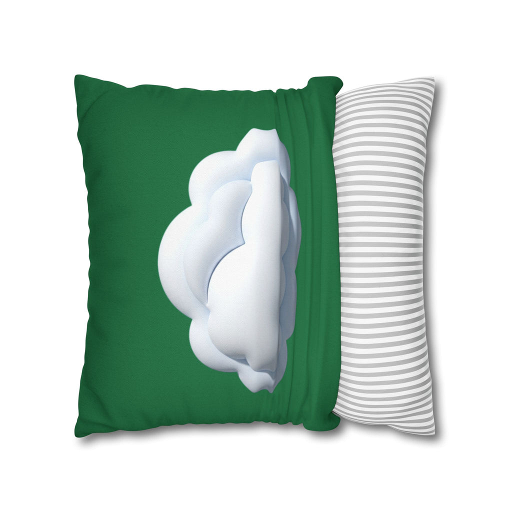 Cloud Graphic Pillowcase — Dark Green Decorative Throw Pillow Cover