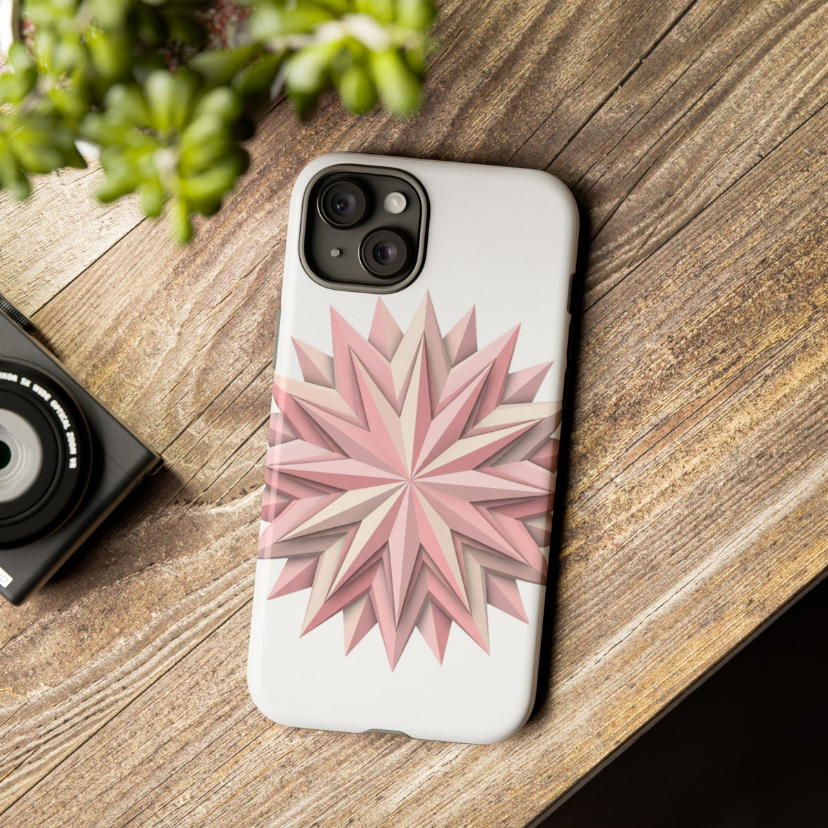Pink Geometric Star Phone Case — Tough Protective iPhone Cover