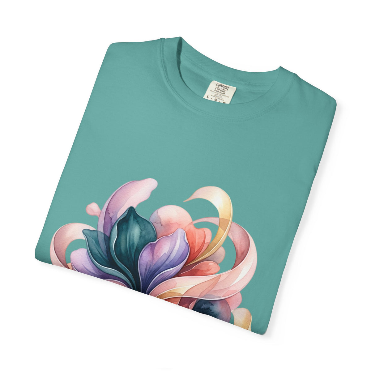 T-Shirt — Colorful Abstract Floral Swirl Graphic Tee