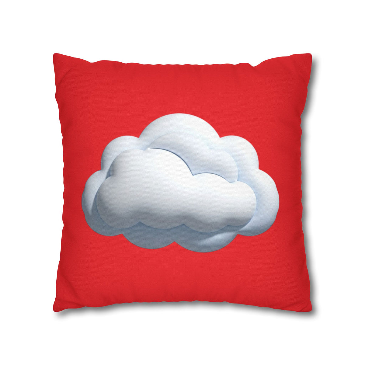 Cloud Graphic Red Pillowcase — Red Cute Cloud Decor