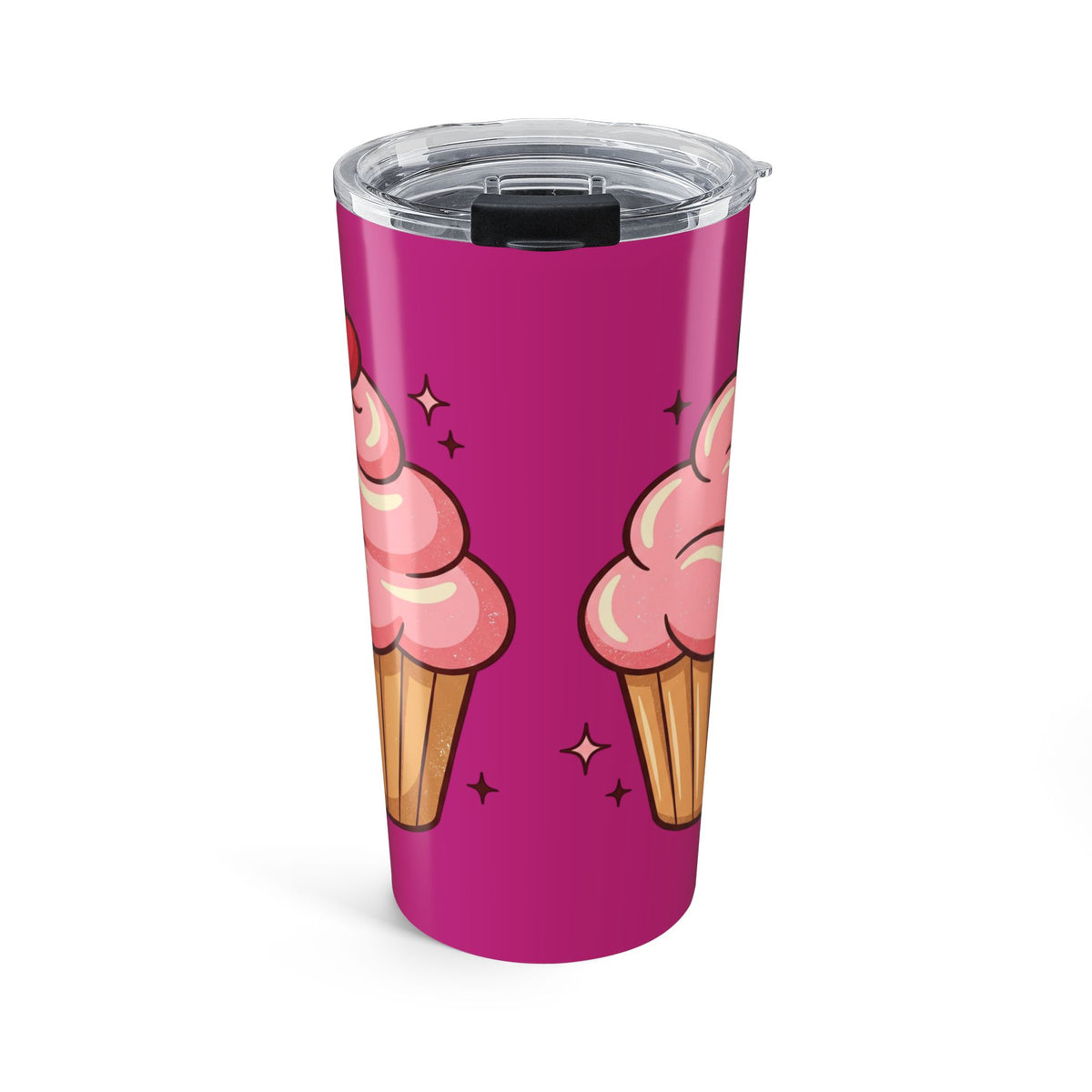 Pink Cupcake Tumbler 20oz- Magenta