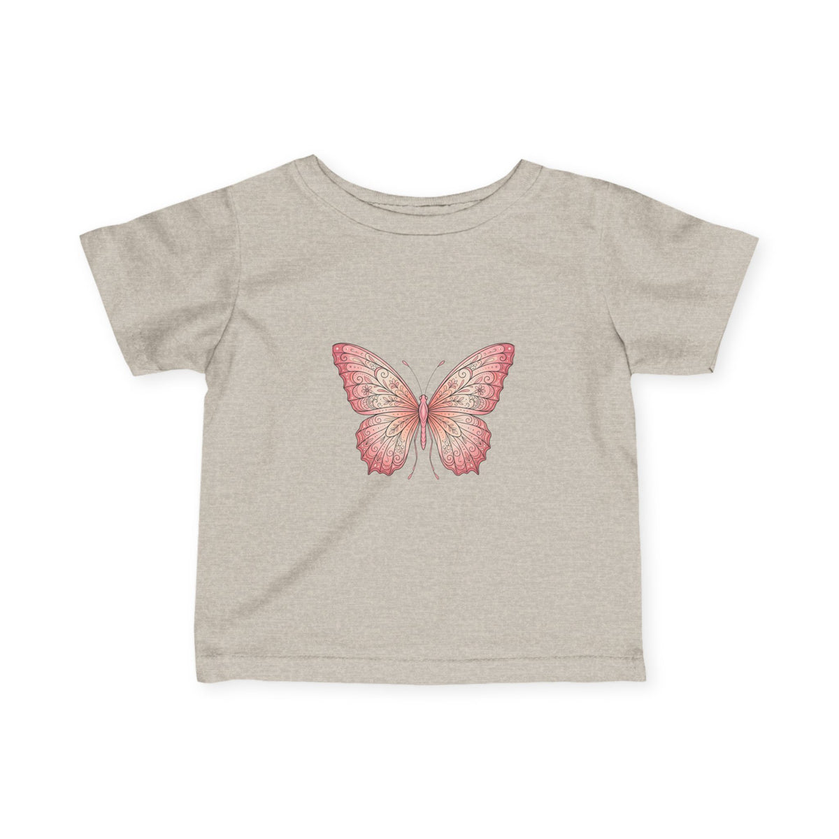 Infant Tee with Pink Watercolor Butterfly — Baby Girl Spring Floral Shirt