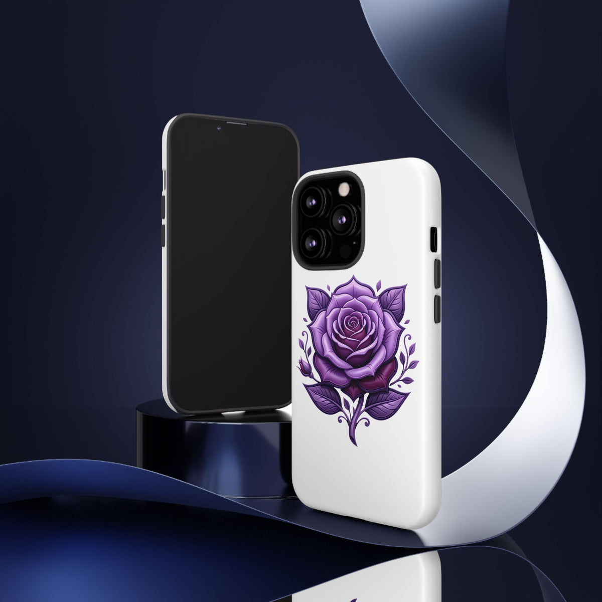 Purple Rose Tough Phone Case — Floral Protective Phone Cover