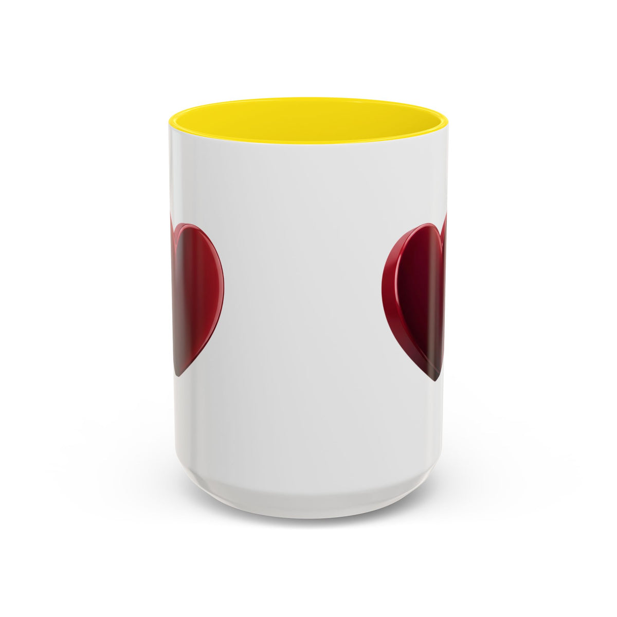 Heart Accent Coffee Mug – Red 3D Heart Design, Valentine’s Day Gift