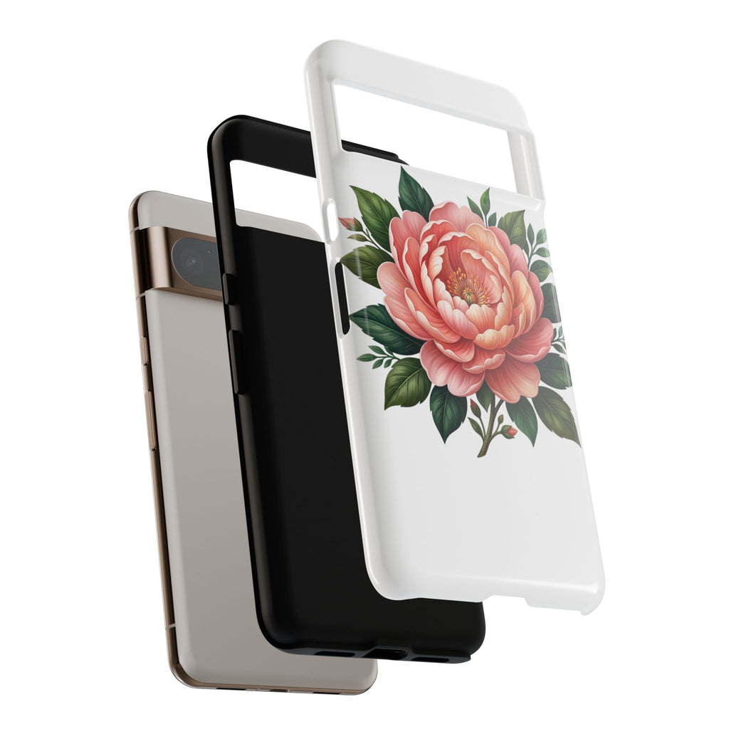 Floral Peony Tough Phone Case — Protective Botanical iPhone Cover