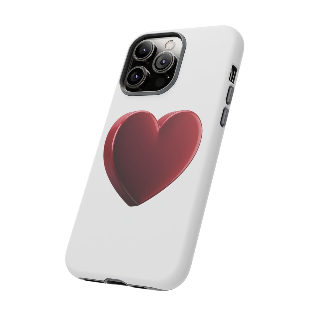 Heart Tough Phone Case - Red 3D Heart Protective Phone Case