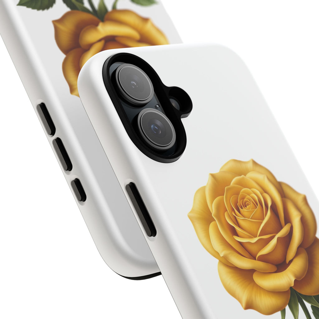 Yellow Rose Phone Case — Vintage Floral Tough Protective Cover