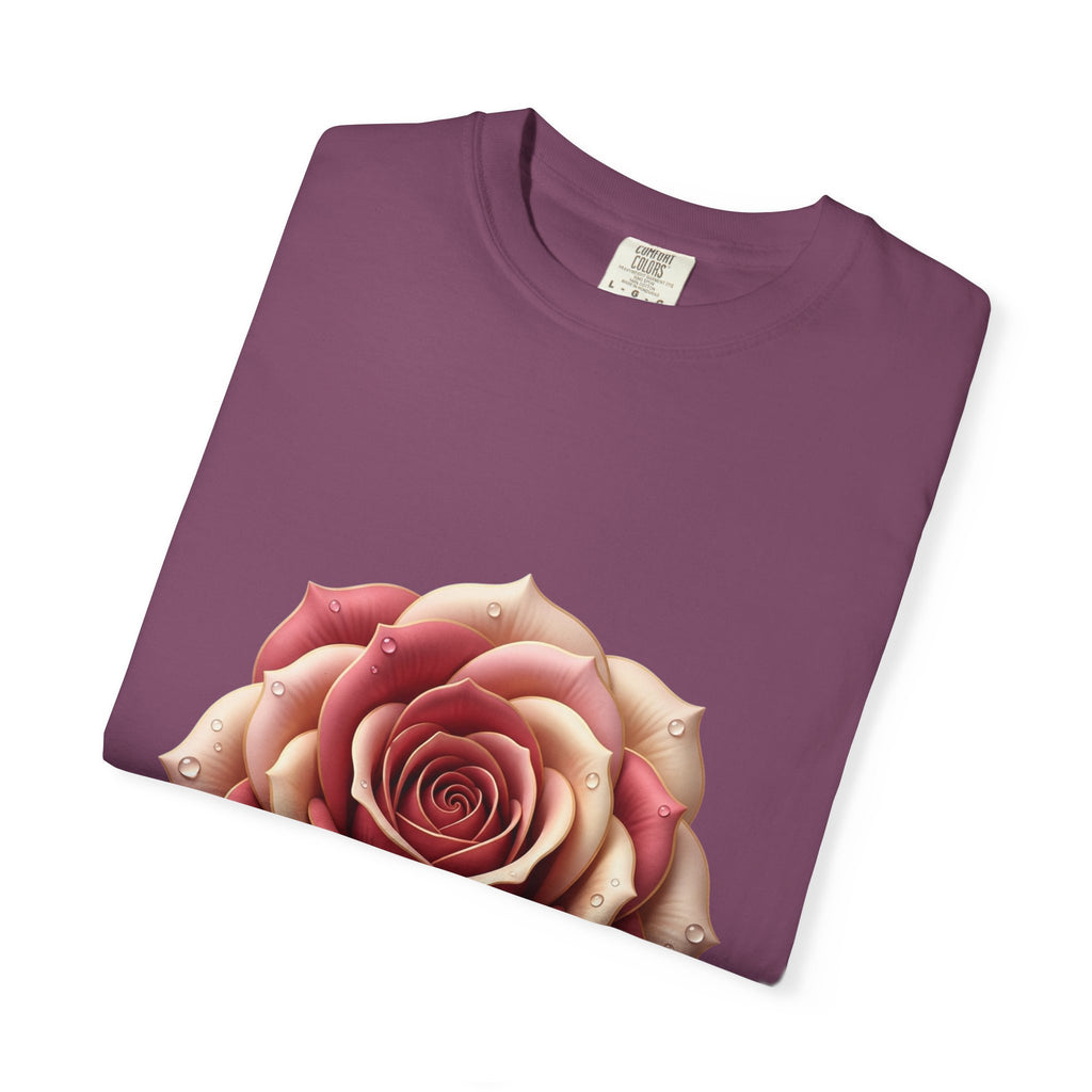 Rose Bloom Graphic T-Shirt — Realistic Pink Rose Floral Tee