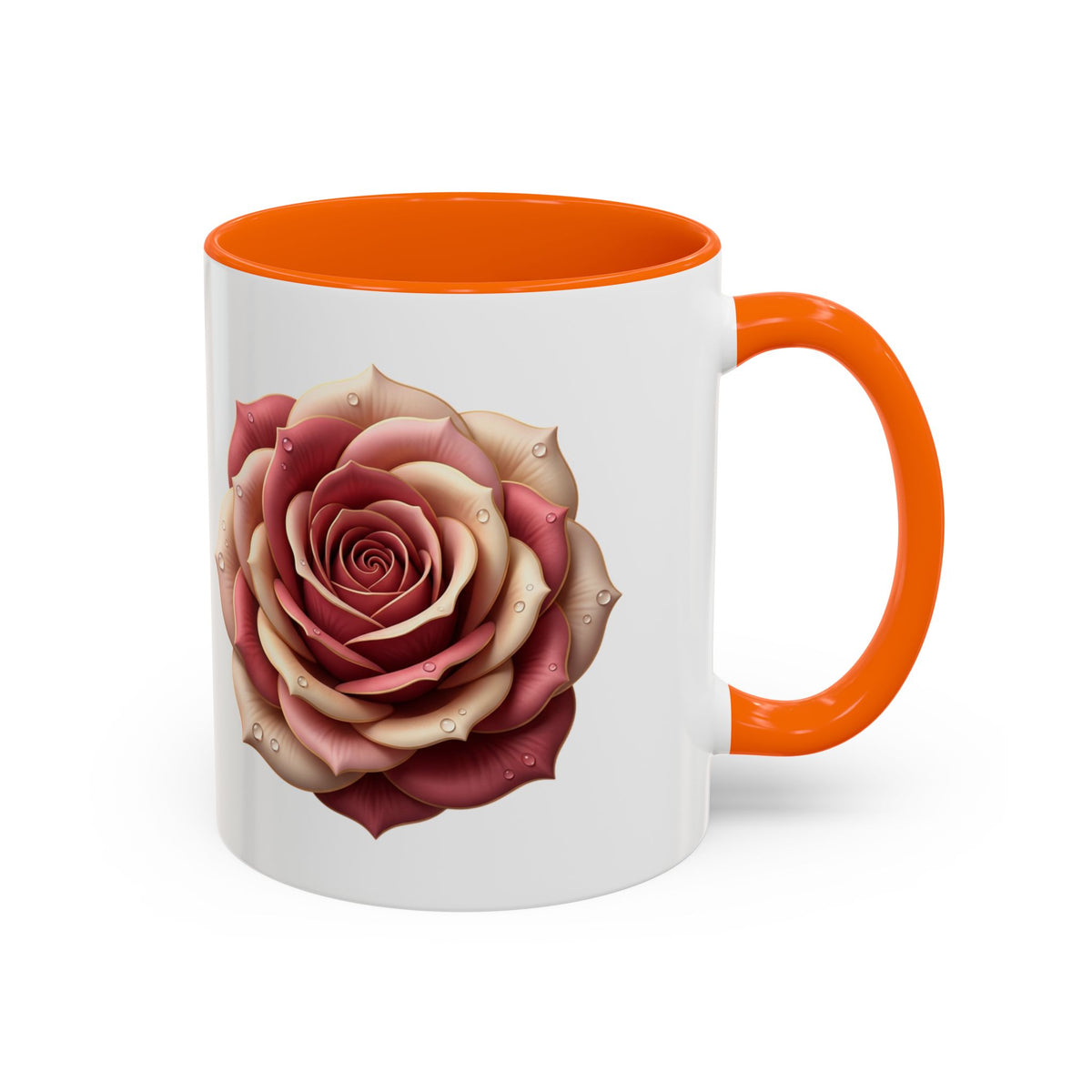 Rose Waterdrop Accent Coffee Mug — Floral 11/15oz