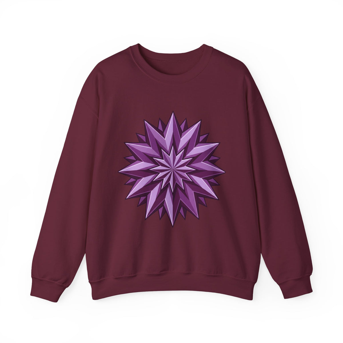 Purple Geometric Starburst Crewneck Sweatshirt