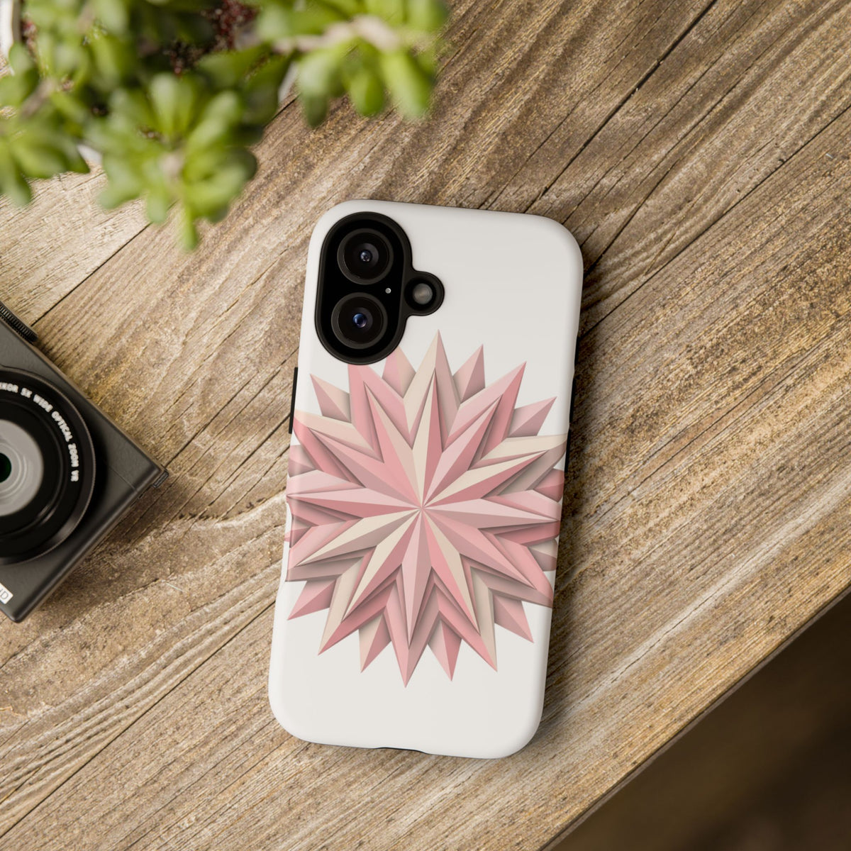 Pink Geometric Star Phone Case — Tough Protective iPhone Cover