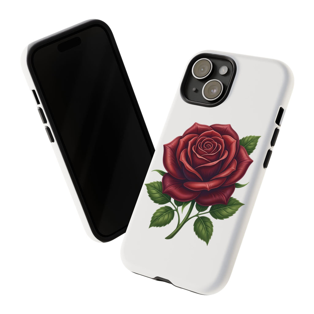Rose Phone Case — Vintage Red Rose Floral Protective Cover