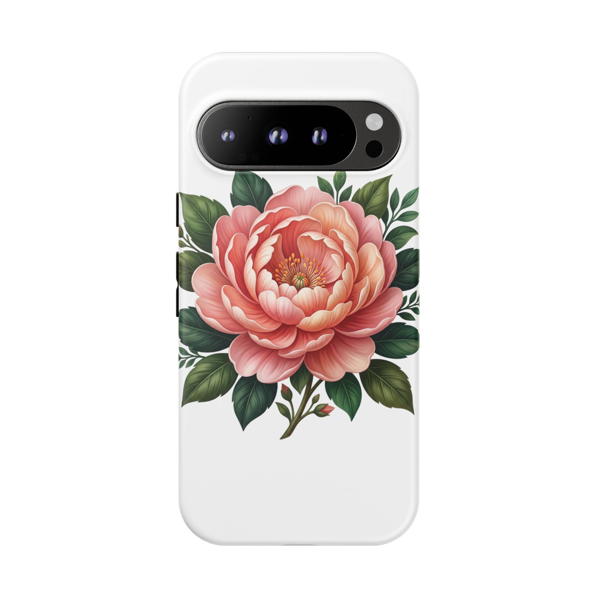 Floral Peony Tough Phone Case — Protective Botanical iPhone Cover