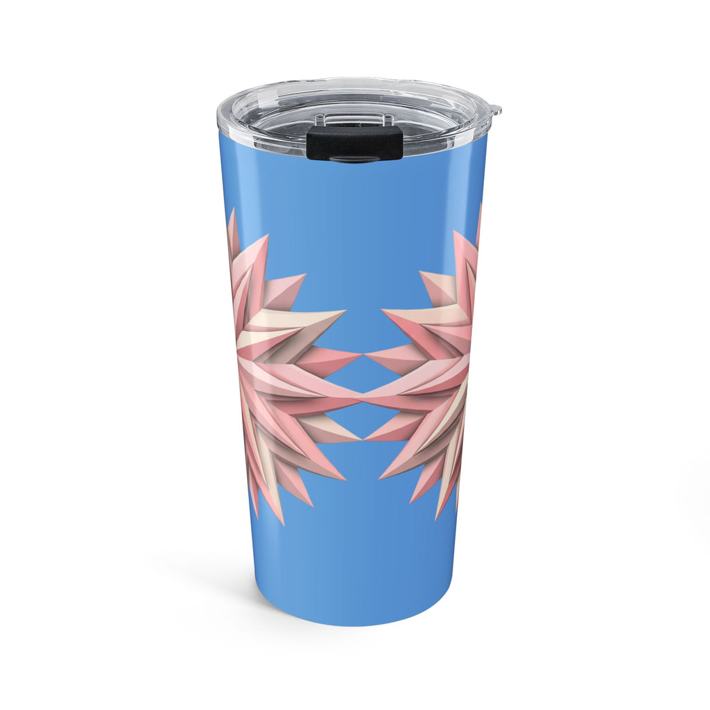 20oz Floral Star Tumbler — Pink Geometric Blossom Insulated Travel Cup