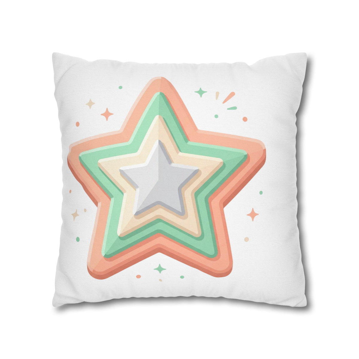 Star Shape Spun Polyester Square Pillowcase