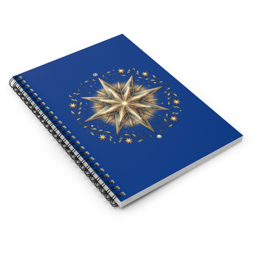 Star Print Spiral Notebook - Ruled Line- Navy
