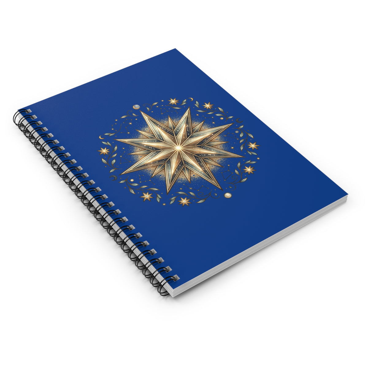 Star Print Spiral Notebook - Ruled Line- Navy