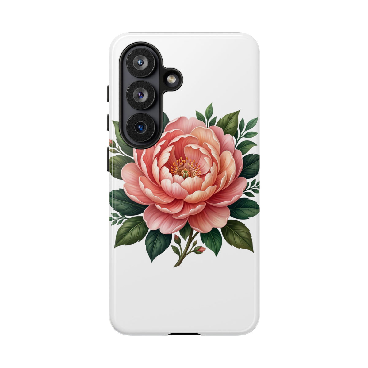 Floral Peony Tough Phone Case — Protective Botanical iPhone Cover
