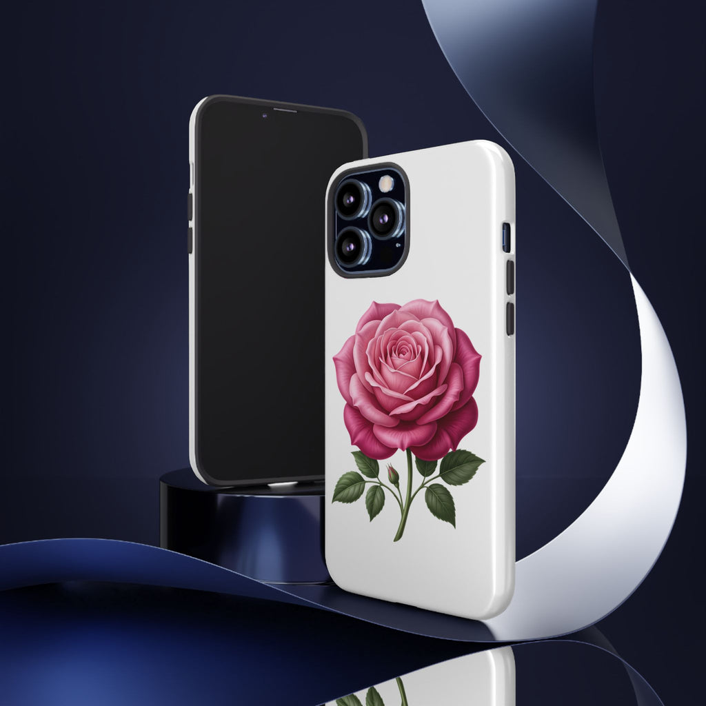 Pink Rose Tough Phone Case — Floral Protective iPhone Cover