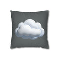 Cloud Graphic Dark Grey Pillowcase — Whimsical Grey Decorative Throw Pillow Cover